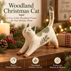🐈🎄 Skovens julekattefigur — en hyggelig lille skovven til dit julehjem.