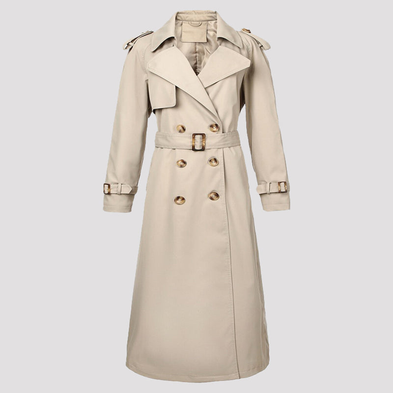 🧥 Klassisk dobbeltradet trenchcoat til kvinder ✨