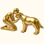 🖼️ Scandinavisch beeldje van mens en hond
