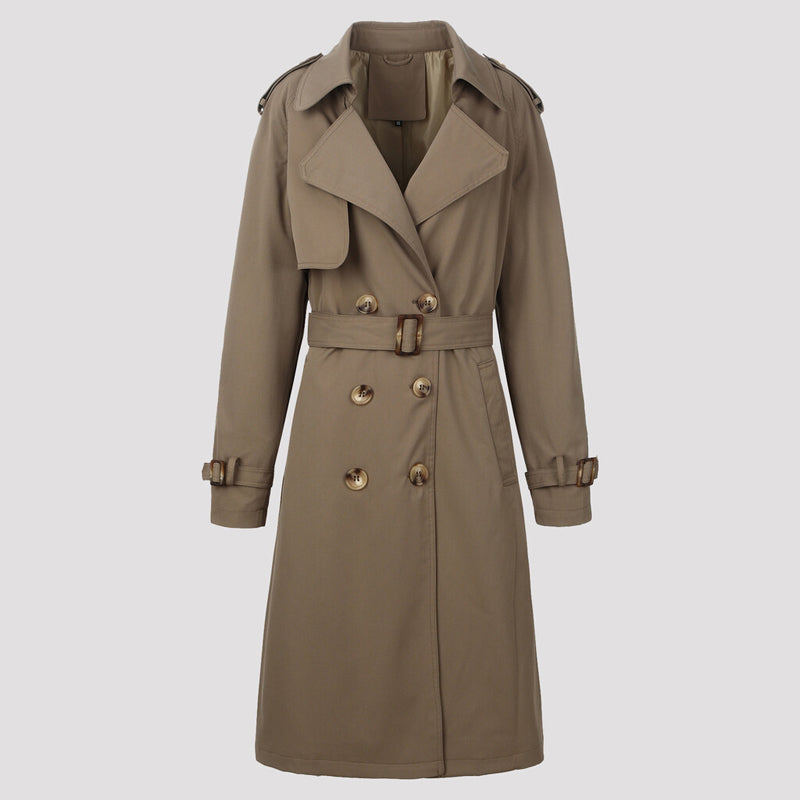 🧥 Klassisk dobbeltradet trenchcoat til kvinder ✨
