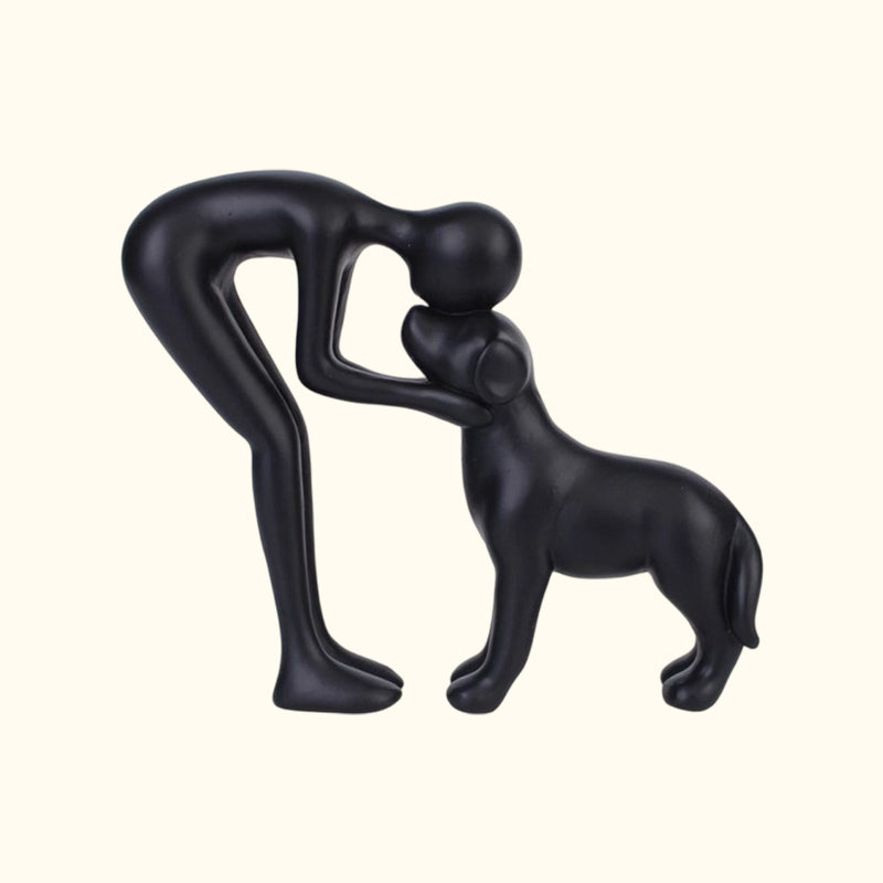 🖼️ Scandinavisch beeldje van mens en hond