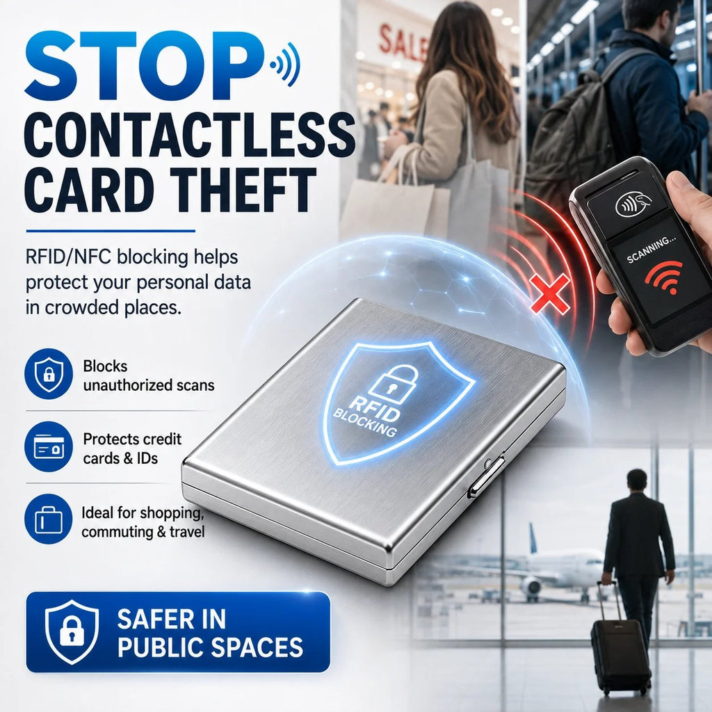 🔒 RFID-blokerende metalkortholder 💳✨