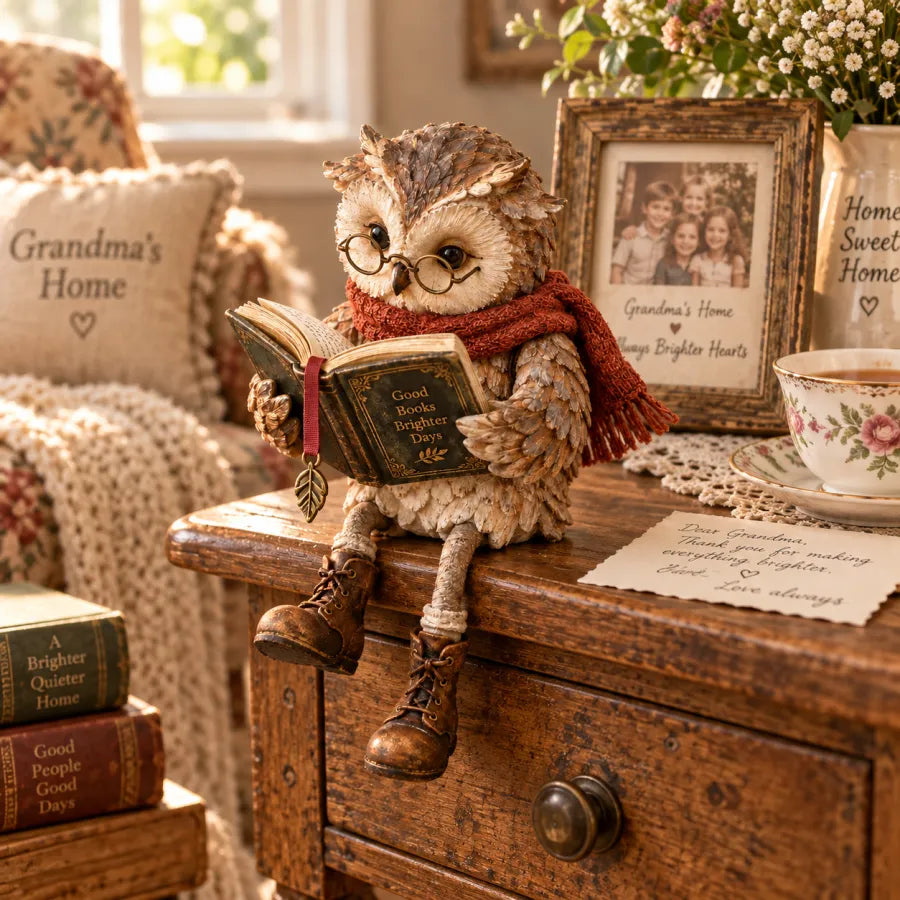 🦉 Læsende ugle-figur
