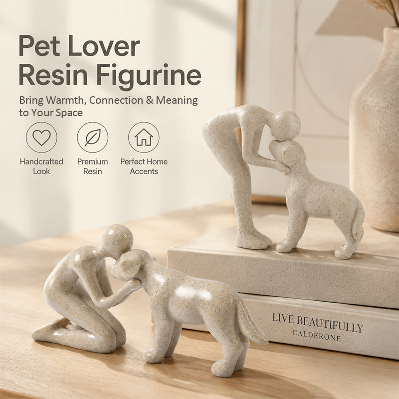 🖼️ Scandinavisch beeldje van mens en hond