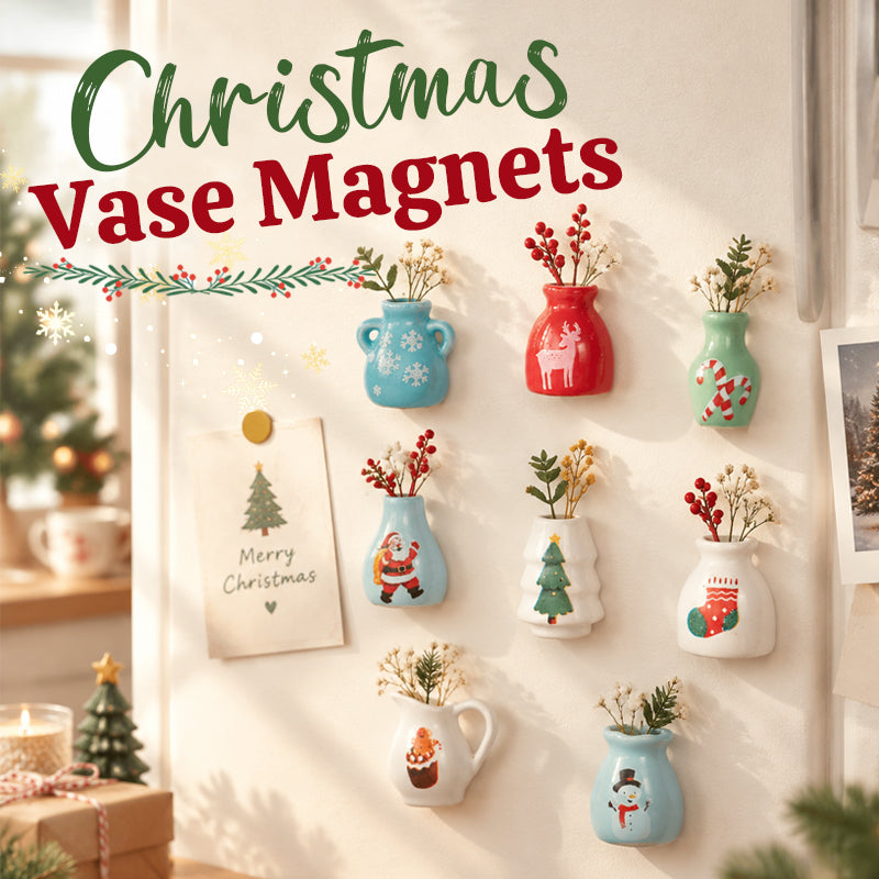 Julemini-vaser som køleskabsmagneter