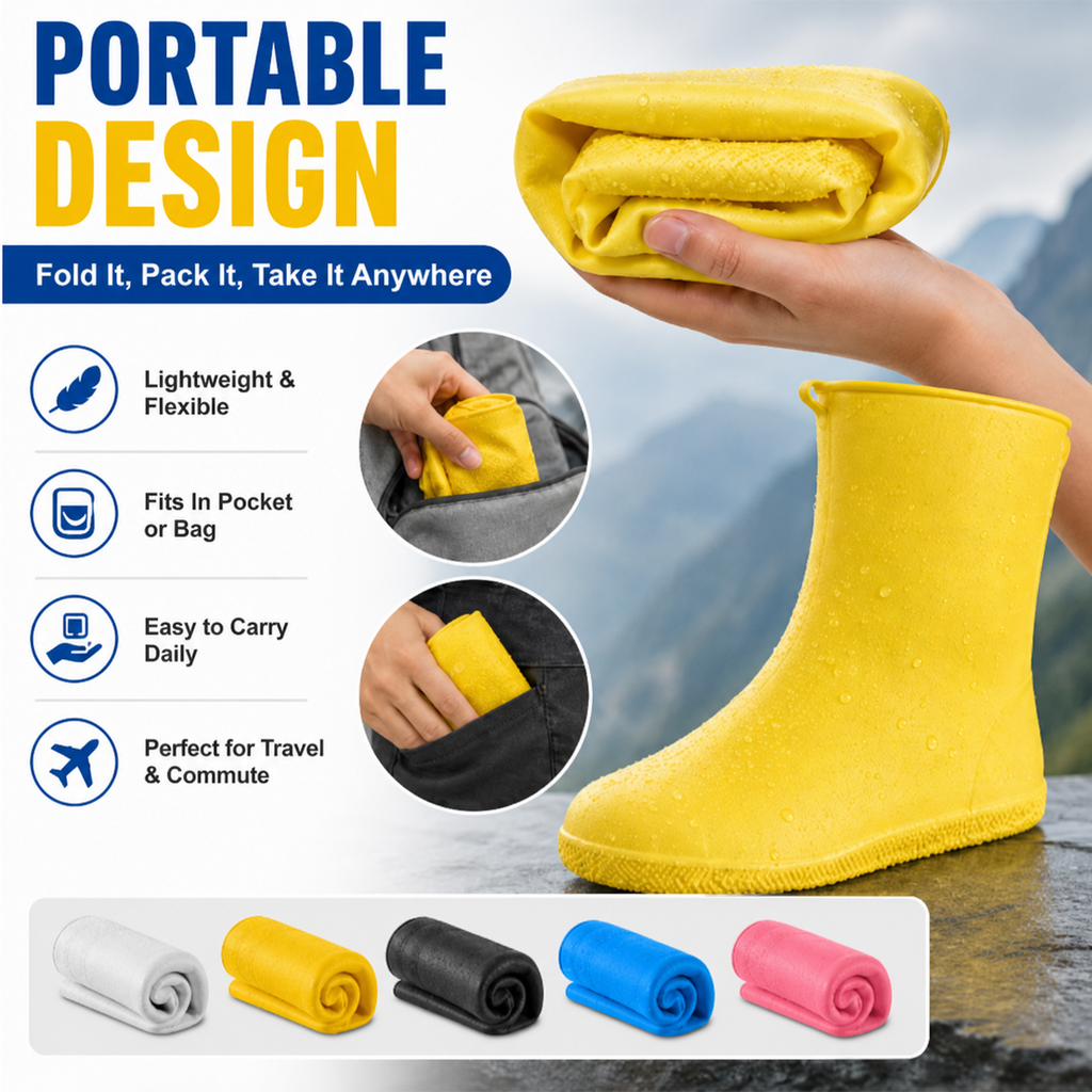 Stop Natte Sneakers! Kraftige regnoversko — anti-slip & foldbare i din tas 🌧️