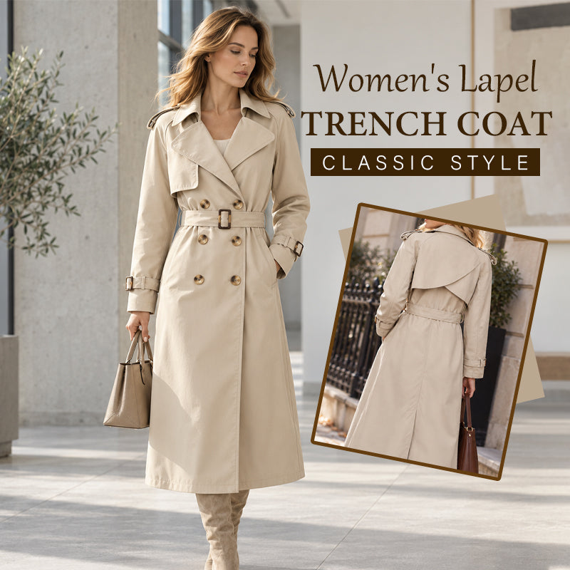 🧥 Klassisk dobbeltradet trenchcoat til kvinder ✨