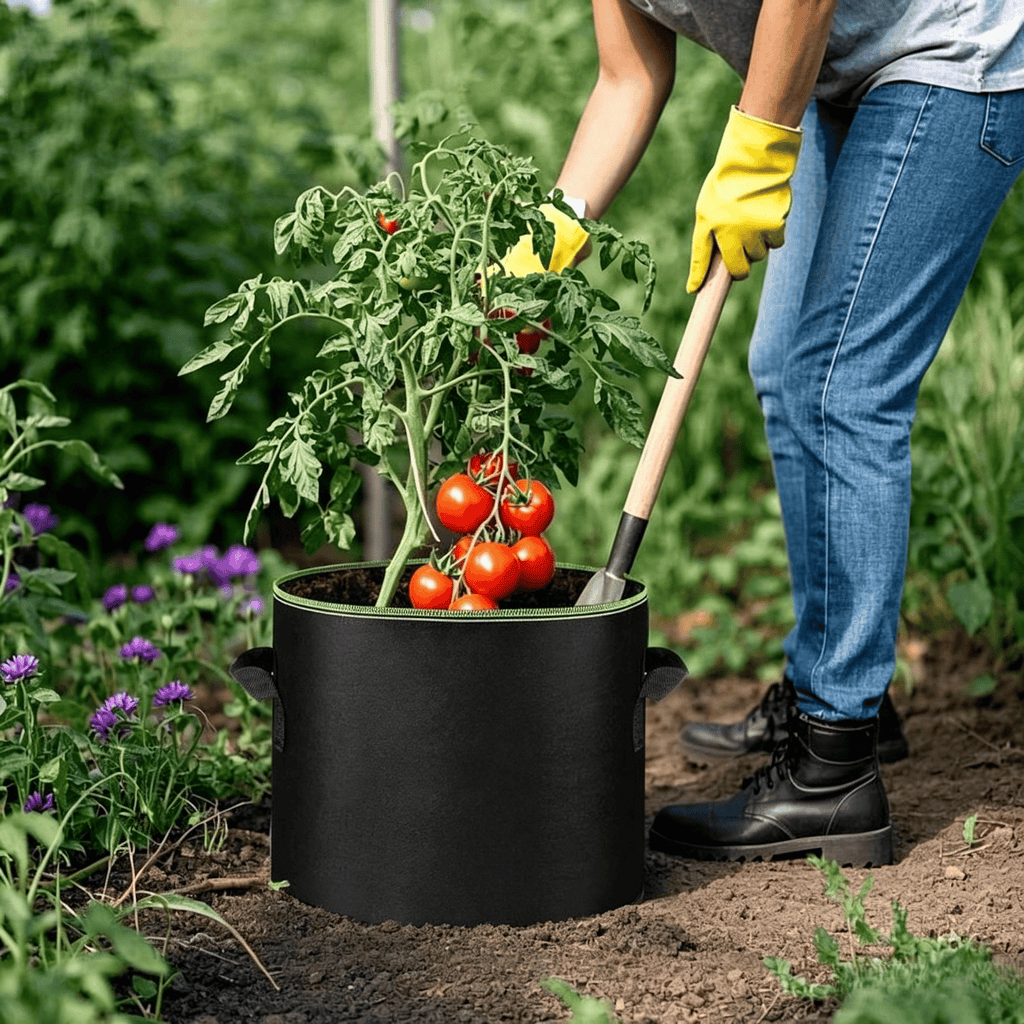 🌱🌸🍅 Kraftig åndbar stoftpot med håndtag til grøntsager, blomster & frugt
