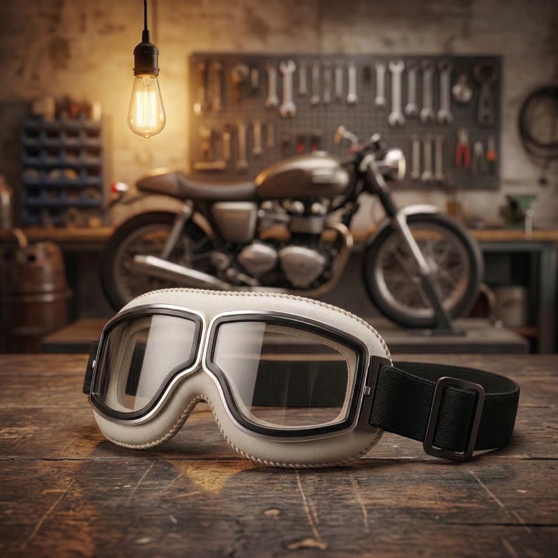 🕶️OTG vintage motorcykelbriller  – passer over briller, anti-slip rem & UV400