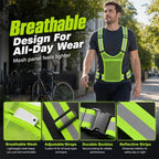 🦺 Refleksvest med høj synlighed – justerbar til løb & arbejde 🏃‍♂️🔧