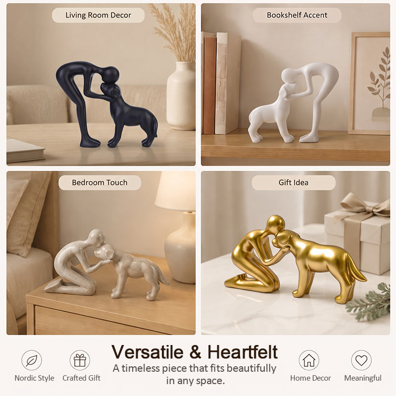 🖼️ Scandinavisch beeldje van mens en hond
