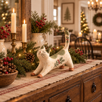 🐈🎄 Skovens julekattefigur — en hyggelig lille skovven til dit julehjem.