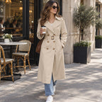 🧥 Klassisk dobbeltradet trenchcoat til kvinder ✨