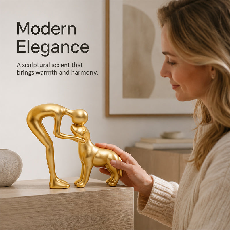 🖼️ Scandinavisch beeldje van mens en hond