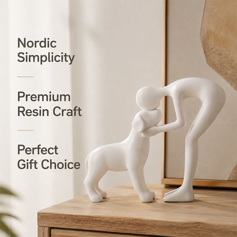 🖼️ Scandinavisch beeldje van mens en hond