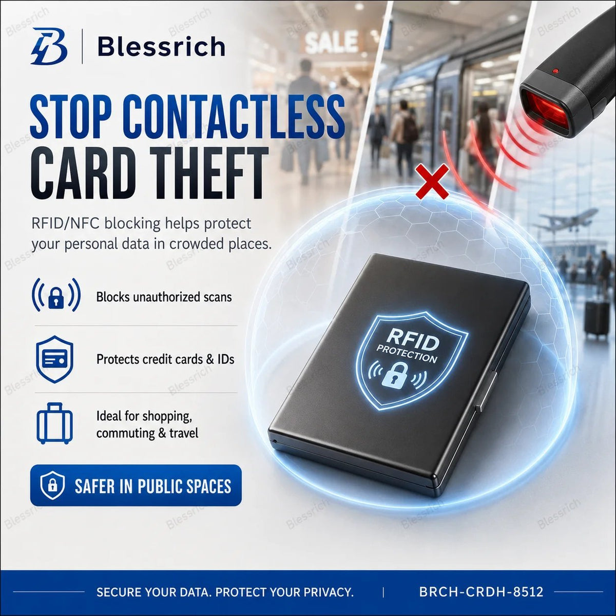 🔒 RFID-blokerende metalkortholder 💳✨