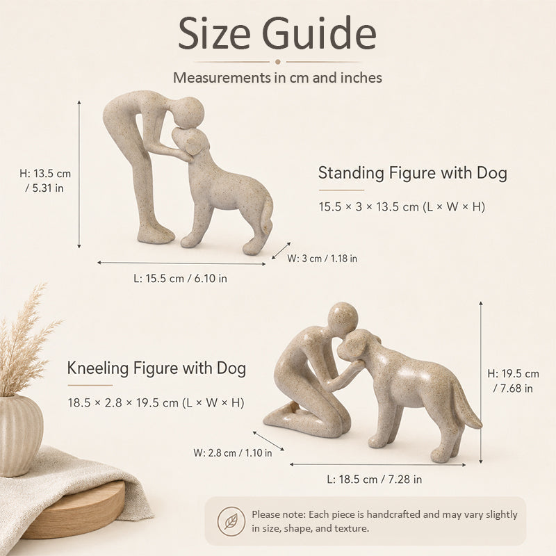 🖼️ Scandinavisch beeldje van mens en hond
