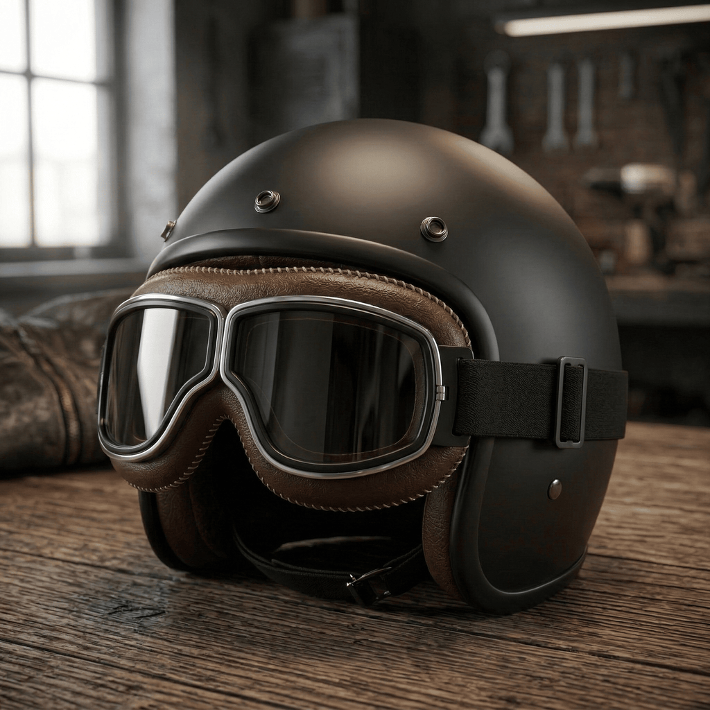 🕶️OTG vintage motorcykelbriller  – passer over briller, anti-slip rem & UV400