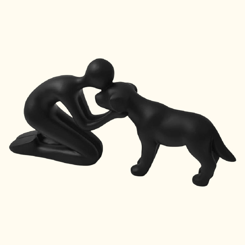 🖼️ Scandinavisch beeldje van mens en hond
