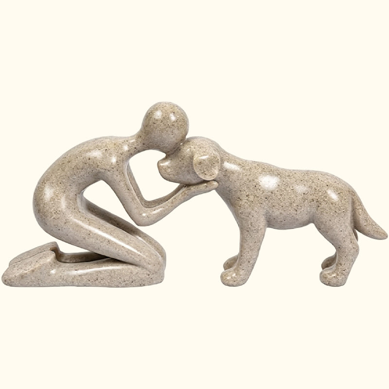 🖼️ Scandinavisch beeldje van mens en hond