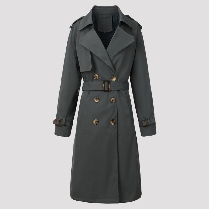 🧥 Klassisk dobbeltradet trenchcoat til kvinder ✨