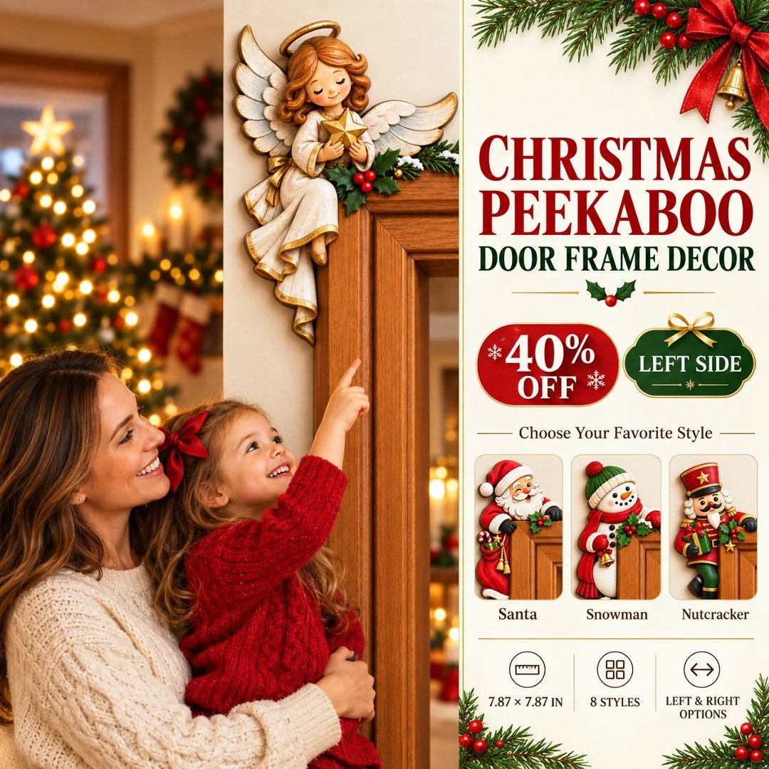 ⏰ SIDSTE DAG 50% RABAT 🎅 Jule-peekaboo-dørkarm-hjørnedekoration
