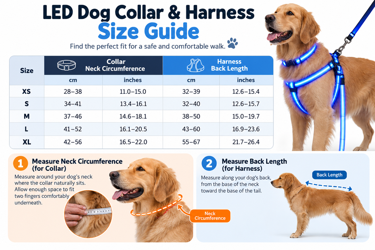 🐾✨ LED-oplyst hundesele og line-sæt