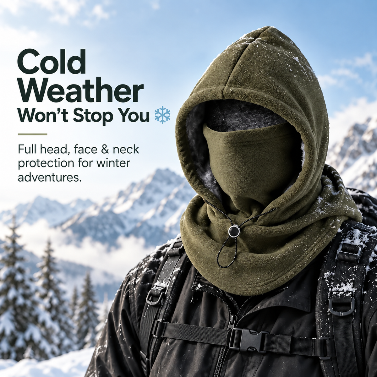 🥶 Fleece-balaclava – fuld beskyttelse af ansigt & hals til vinterens udendørs eventyr