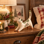🐈🎄 Skovens julekattefigur — en hyggelig lille skovven til dit julehjem.