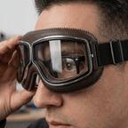 🕶️OTG vintage motorcykelbriller  – passer over briller, anti-slip rem & UV400