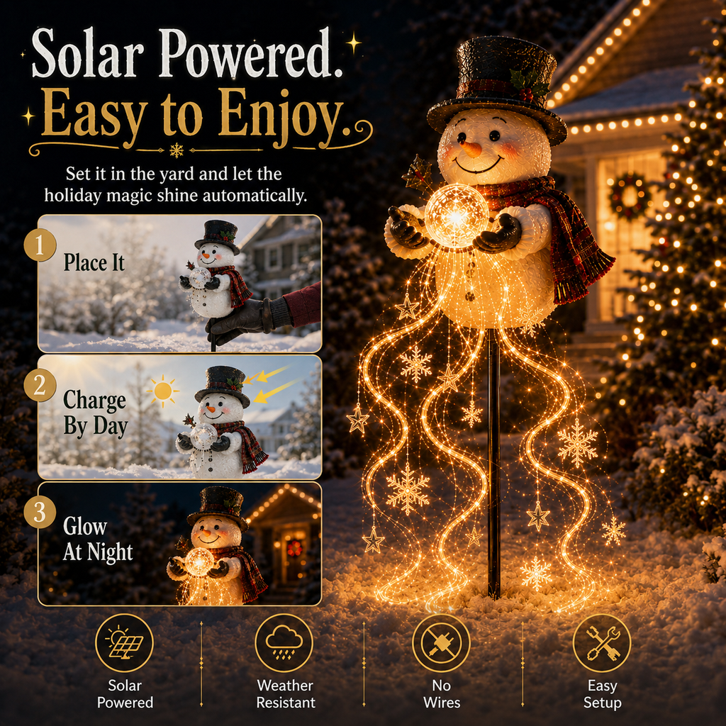 🎄49 % RABAT🎄 Snowman Magic Fountain™ – LED-julebelysning til haven med flydende snefnug❄️