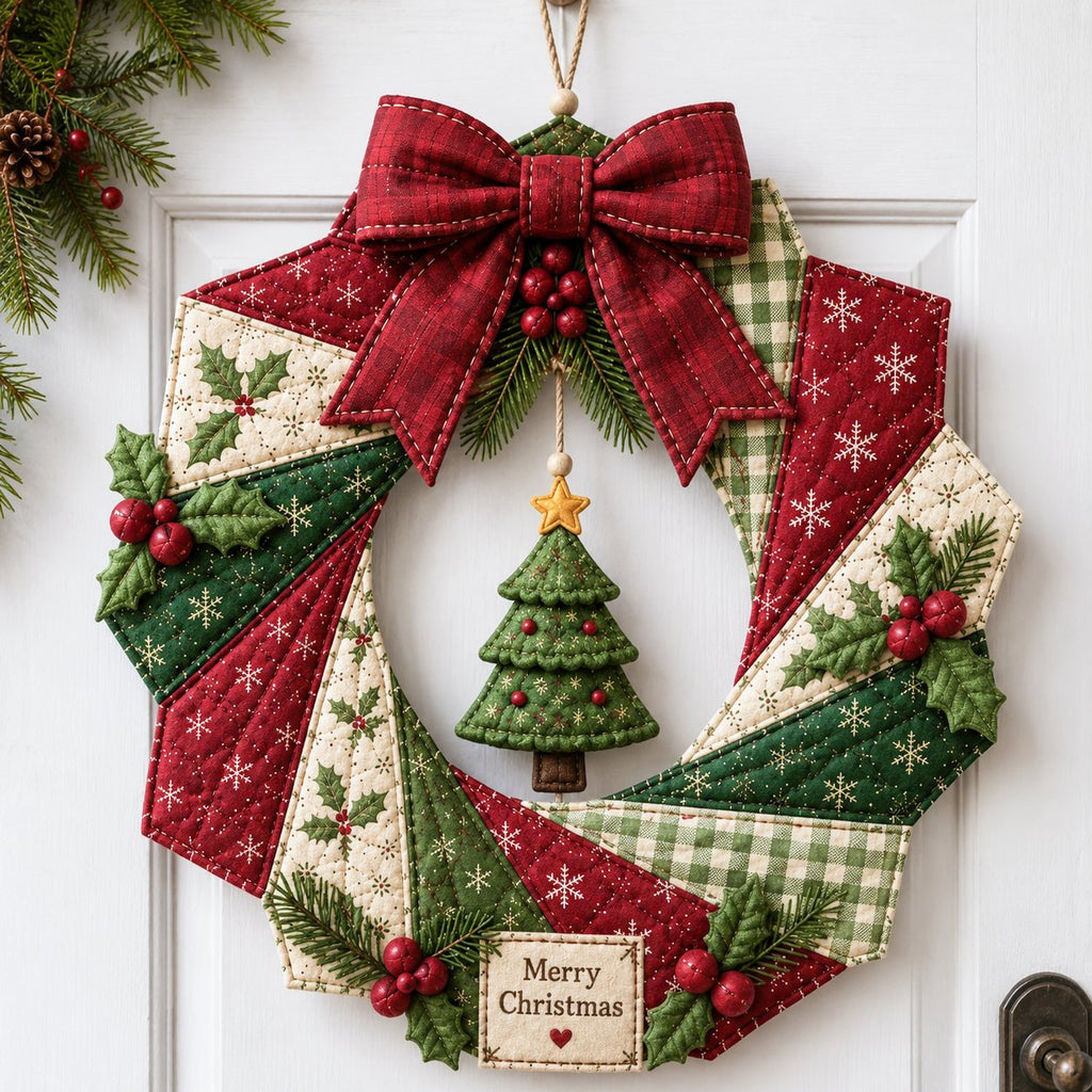 🎄 Begyndervenligt julekrans DIY-sæt i stof