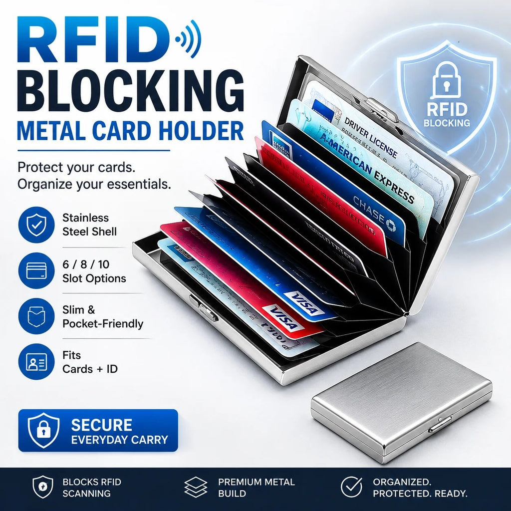 🔒 RFID-blokerende metalkortholder 💳✨