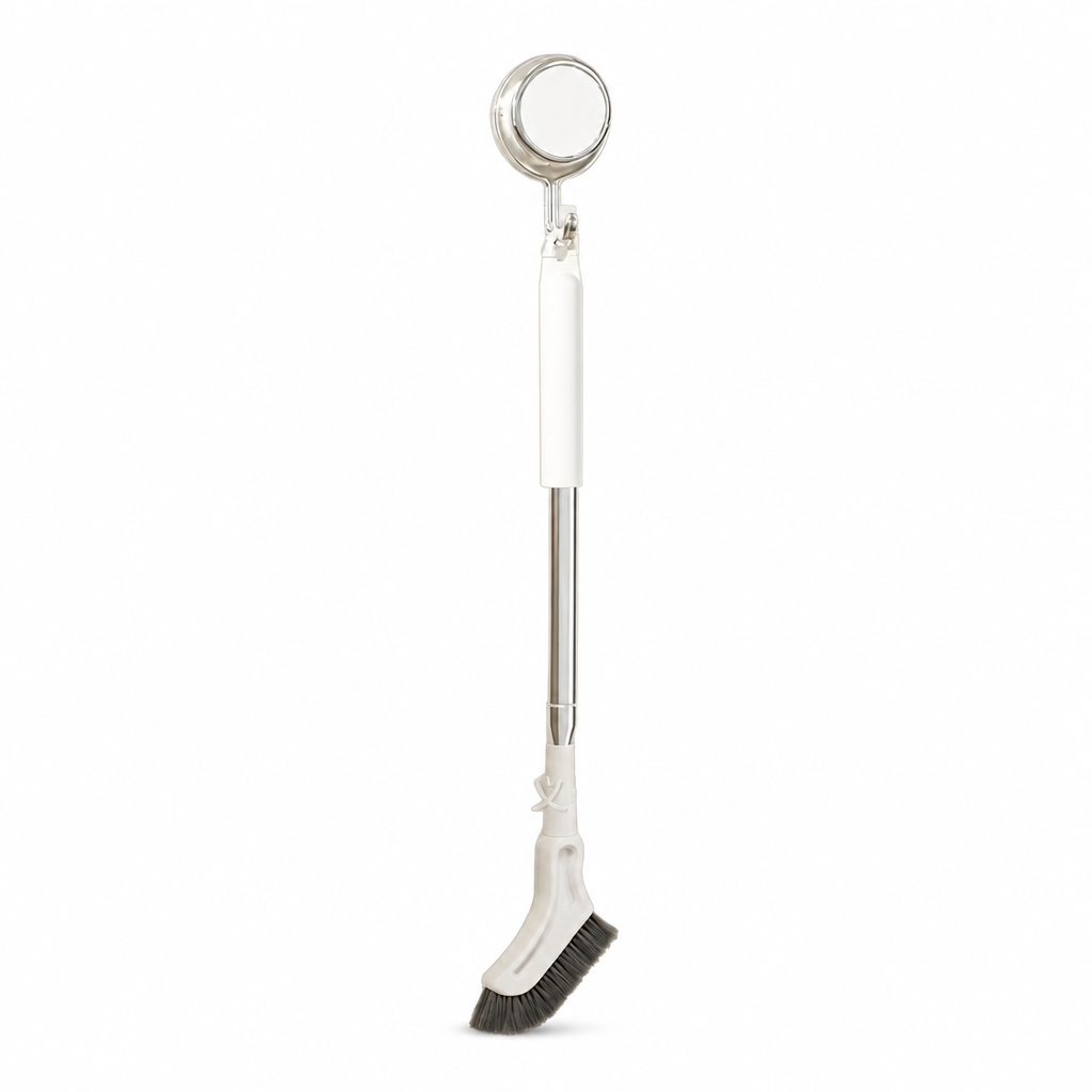 Multifunktionel gulvspazzola med langt, justerbart skaft